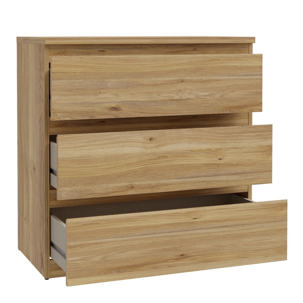 Edmore 3 Drawer Chest In Mauvella Oak - Price Crash Furniture