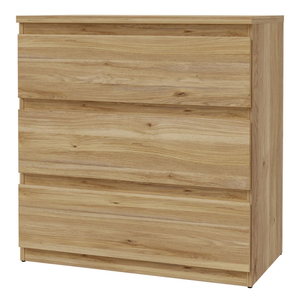 Edmore 3 Drawer Chest In Mauvella Oak - Price Crash Furniture