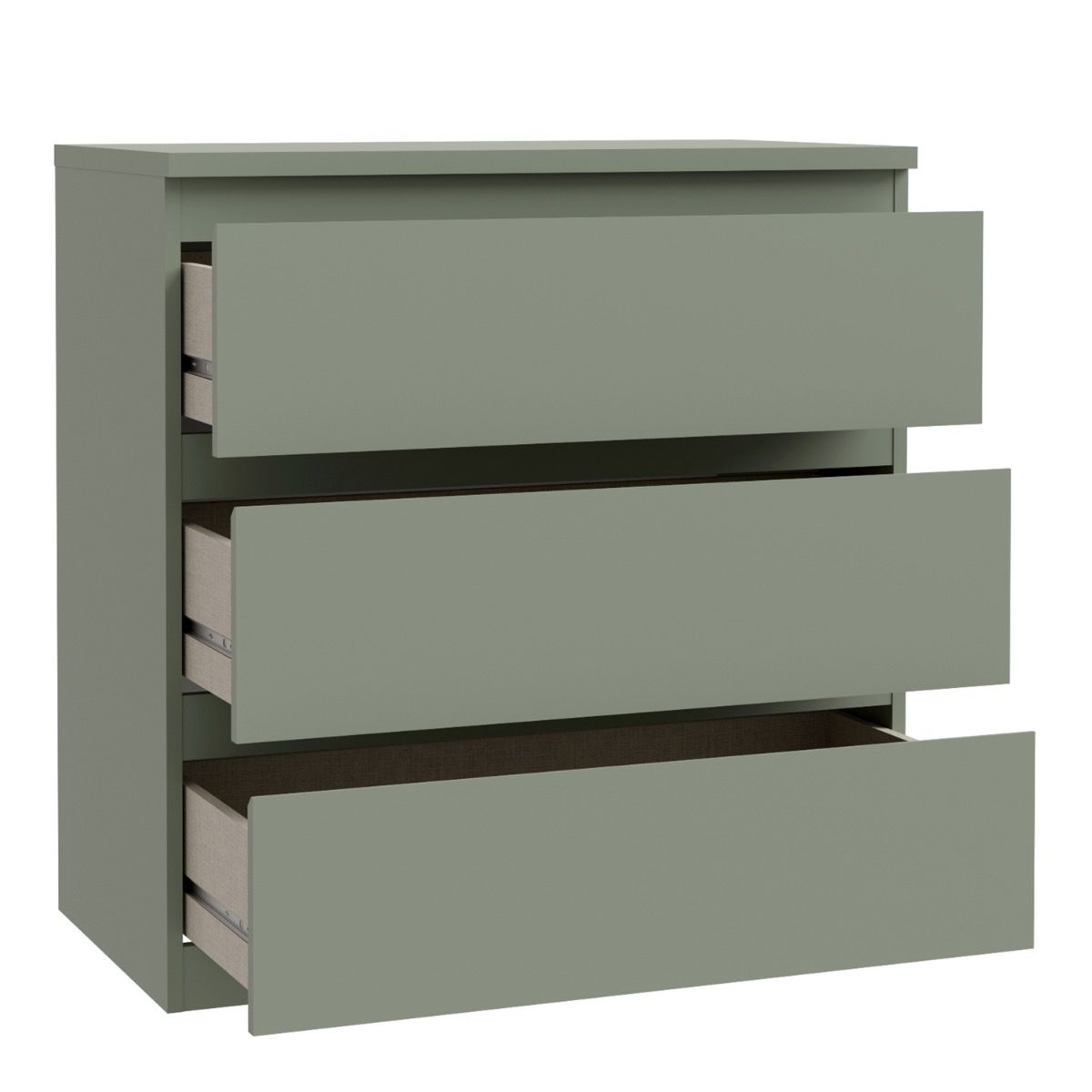 Edmore 3 Drawer Chest In Sage Green - Price Crash Furniture