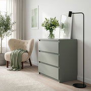 Edmore 3 Drawer Chest In Sage Green - Price Crash Furniture