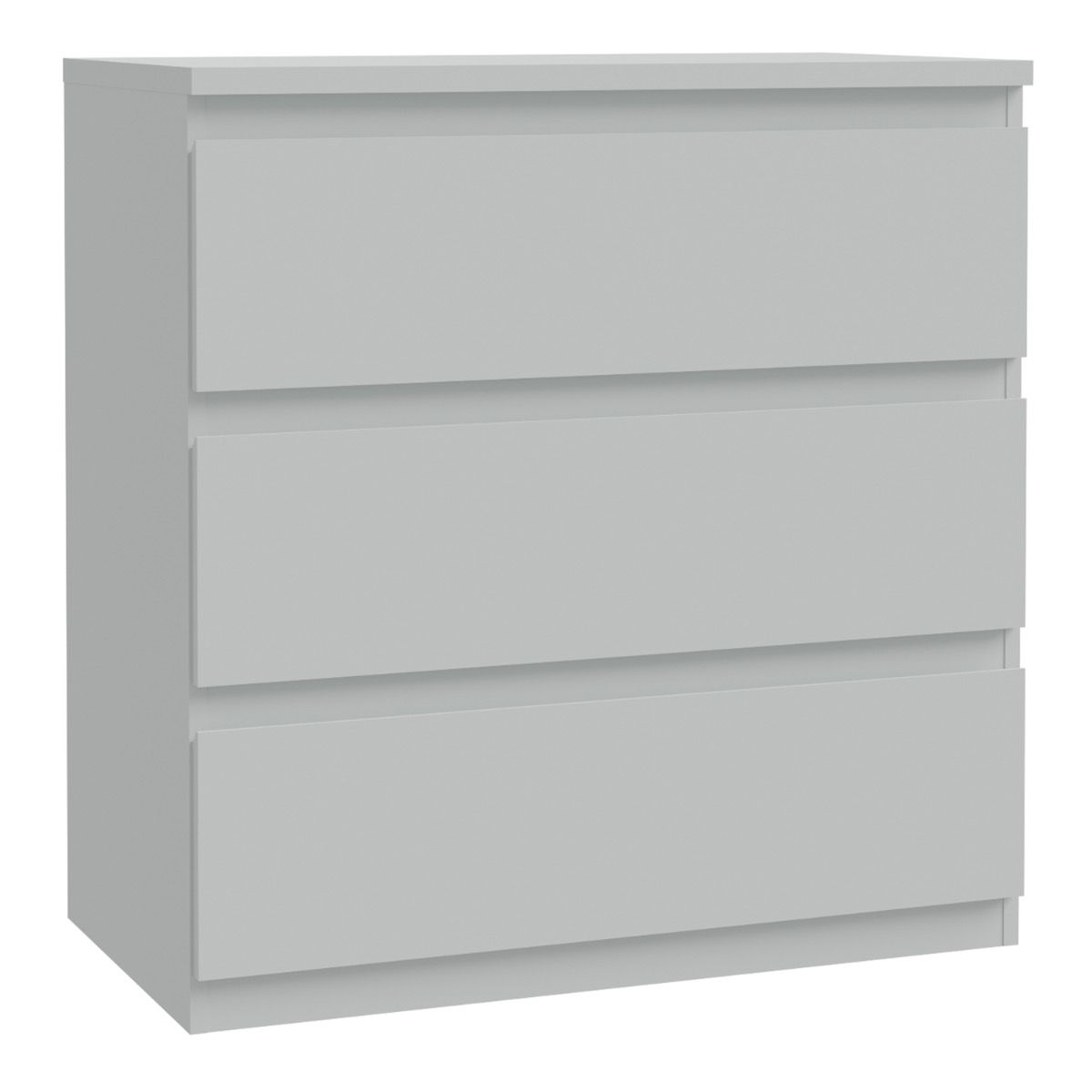 Edmore 3 Drawer Chest of Drawers In Light Grey - Price Crash Furniture