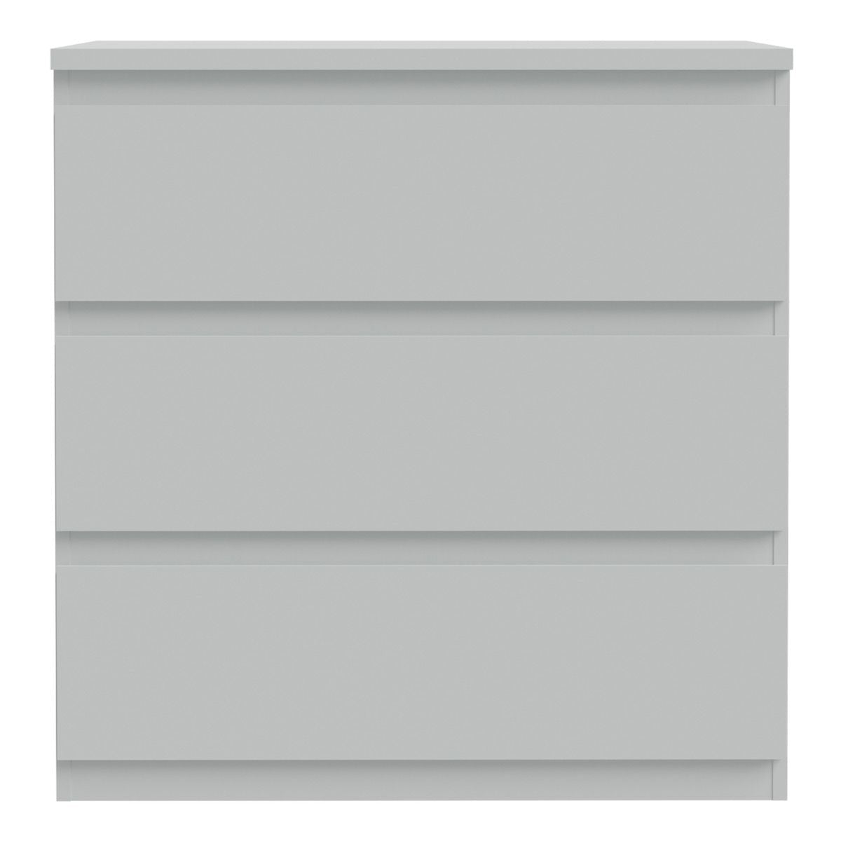 Edmore 3 Drawer Chest of Drawers In Light Grey - Price Crash Furniture