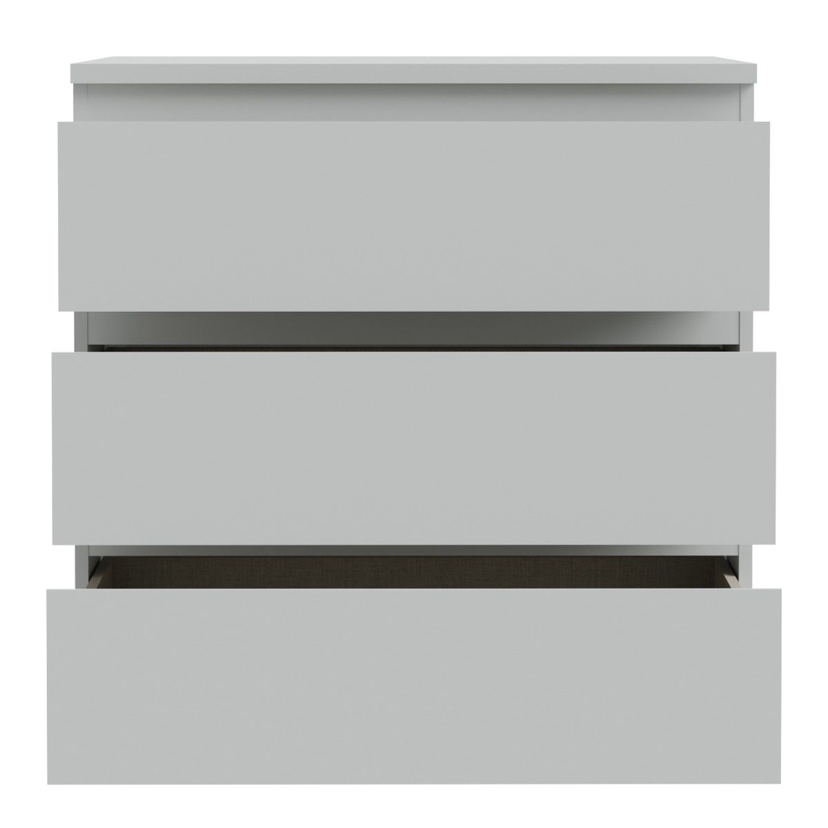 Edmore 3 Drawer Chest of Drawers In Light Grey - Price Crash Furniture