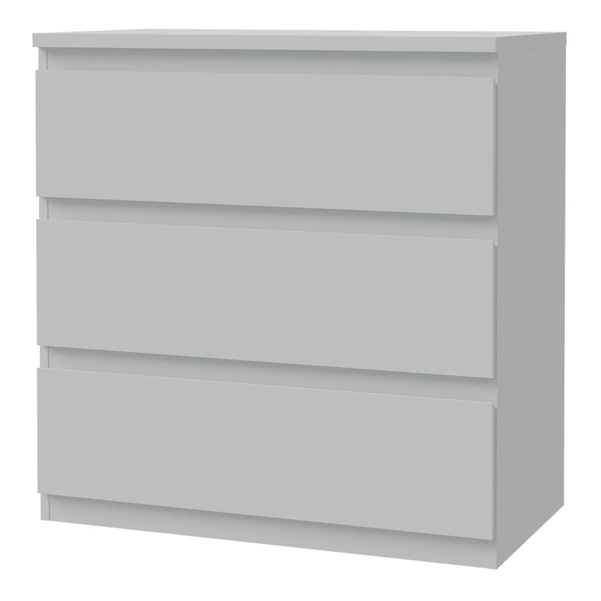 Edmore 3 Drawer Chest of Drawers In Light Grey - Price Crash Furniture