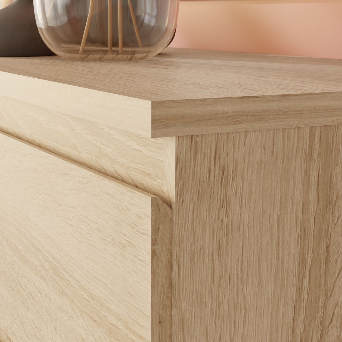 Edmore 3 Drawer Chest of Drawers In Sonoma Oak - Price Crash Furniture