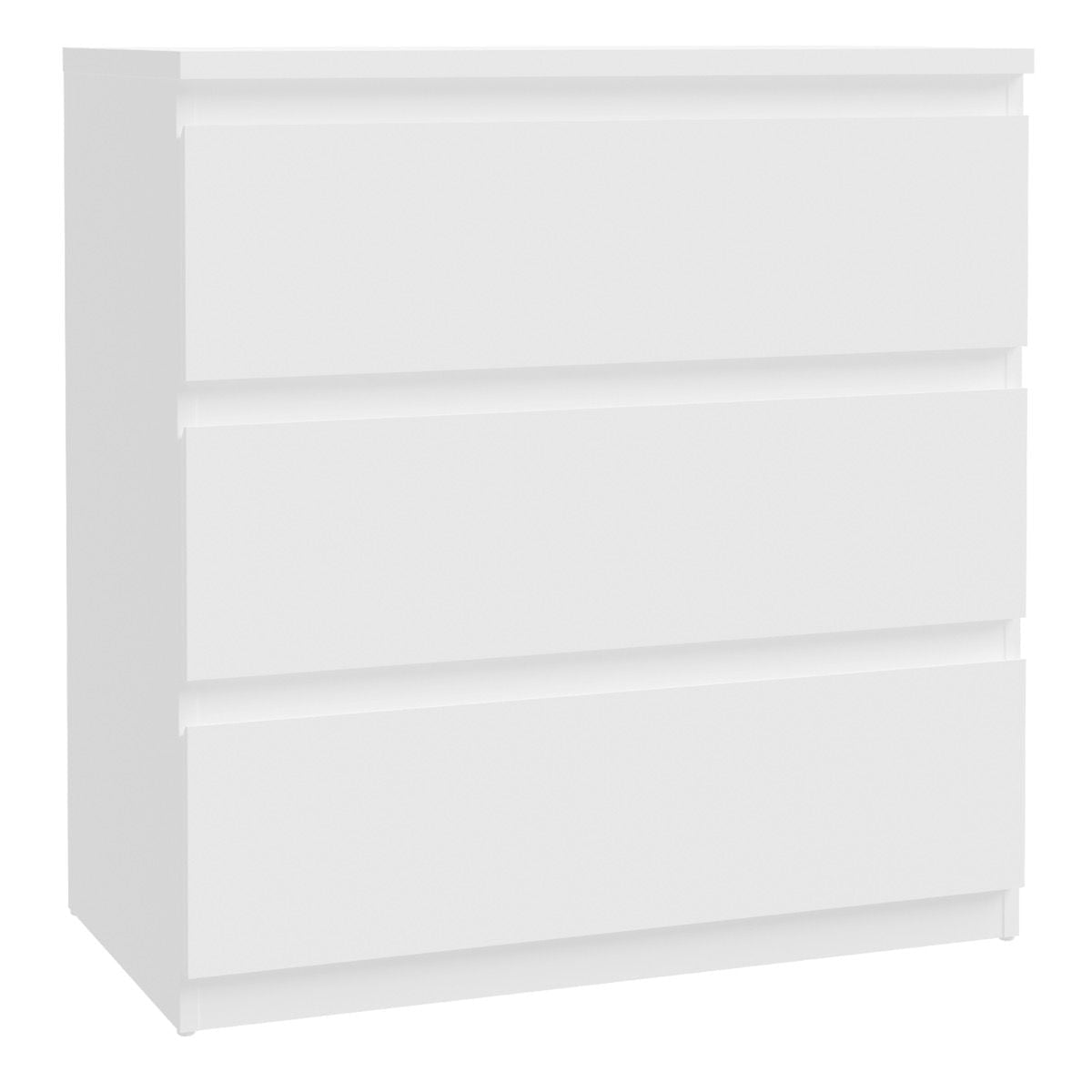 Edmore 3 Drawer Chest of Drawers In White - Price Crash Furniture