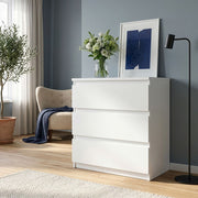 Edmore 3 Drawer Chest of Drawers In White - Price Crash Furniture