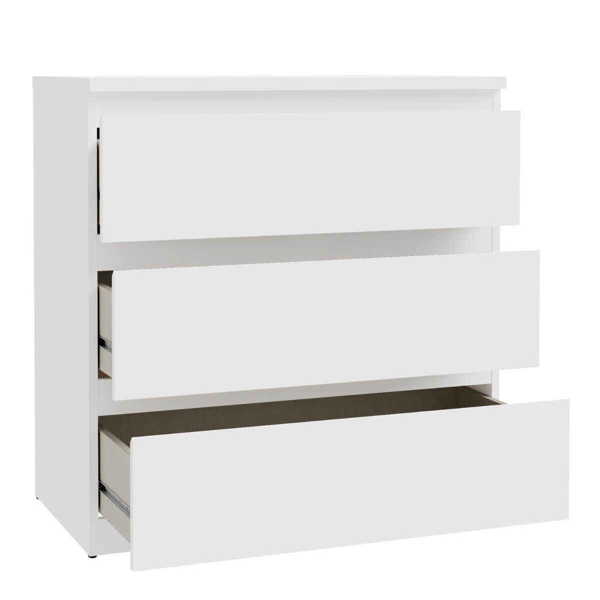 Edmore 3 Drawer Chest of Drawers In White - Price Crash Furniture