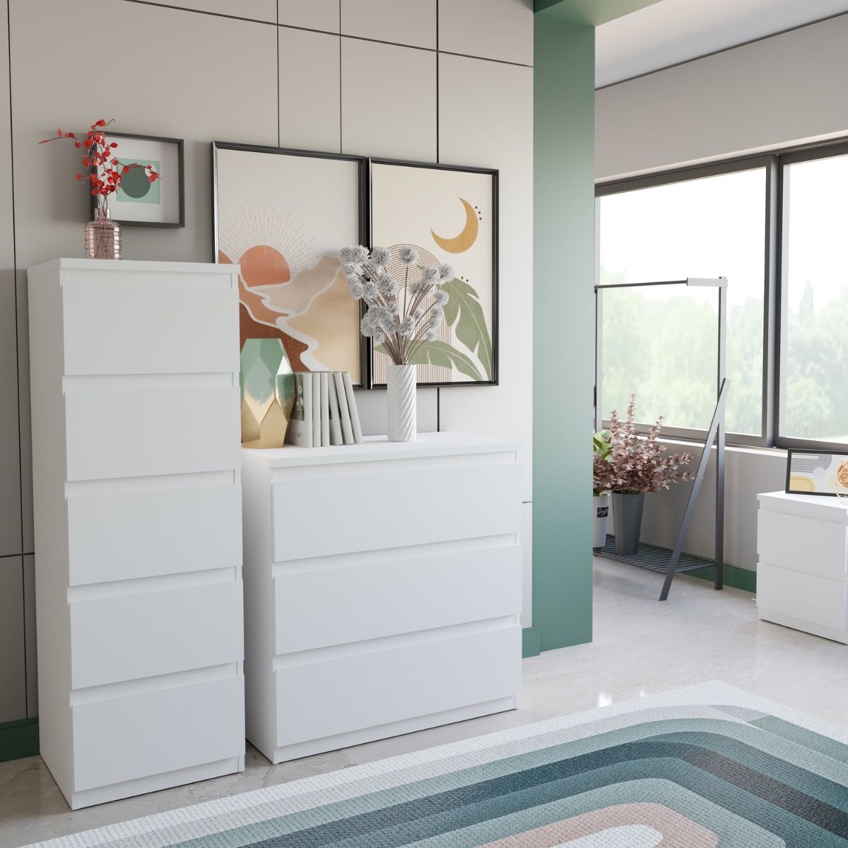 Edmore 3 Drawer Chest of Drawers In White - Price Crash Furniture