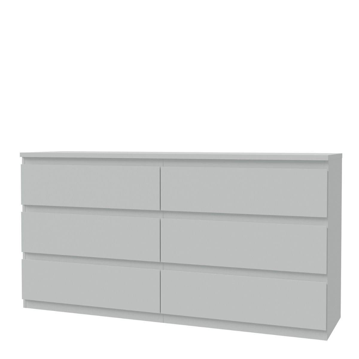 Edmore 6 Drawer Wide Chest of Drawers In Light Grey - Price Crash Furniture