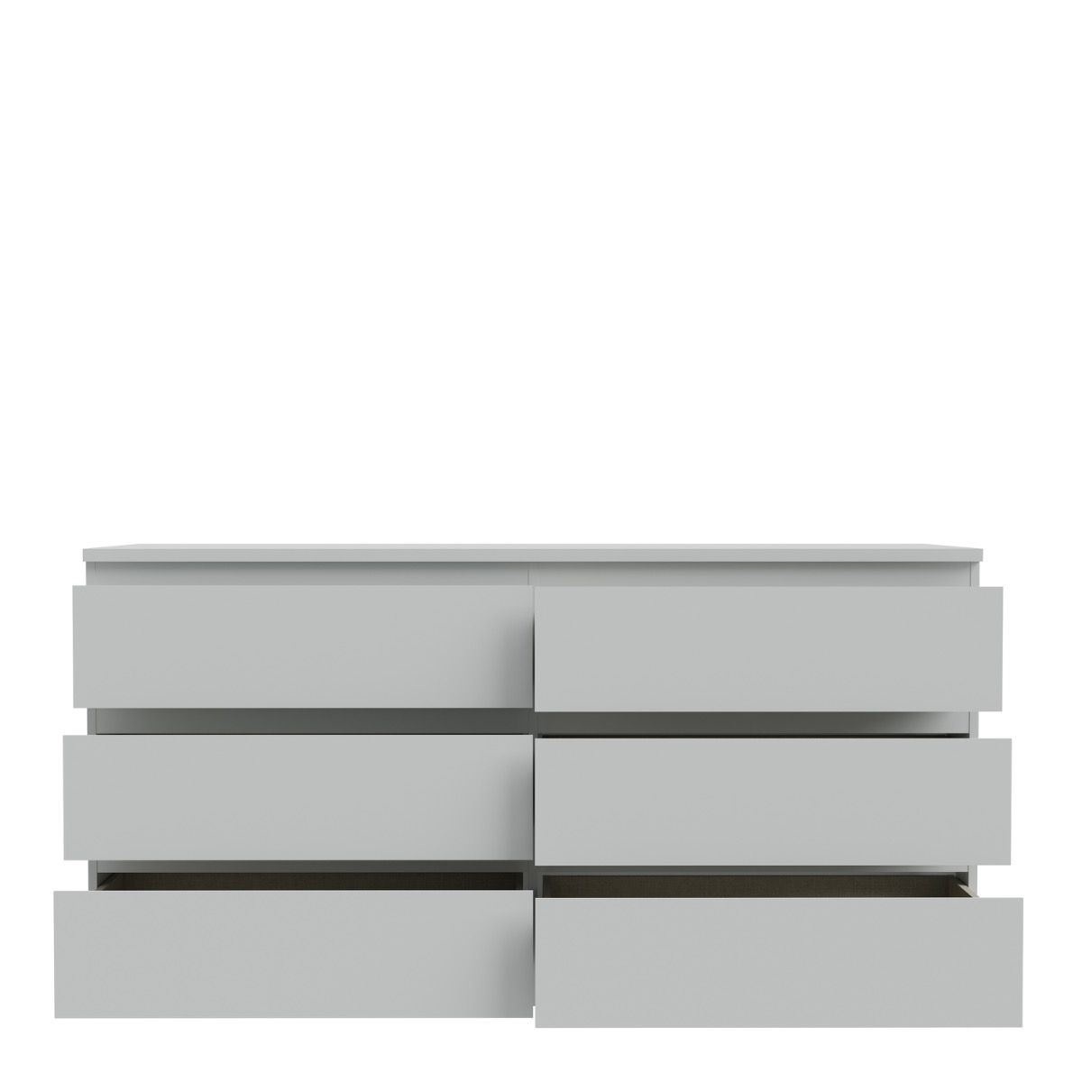 Edmore 6 Drawer Wide Chest of Drawers In Light Grey - Price Crash Furniture