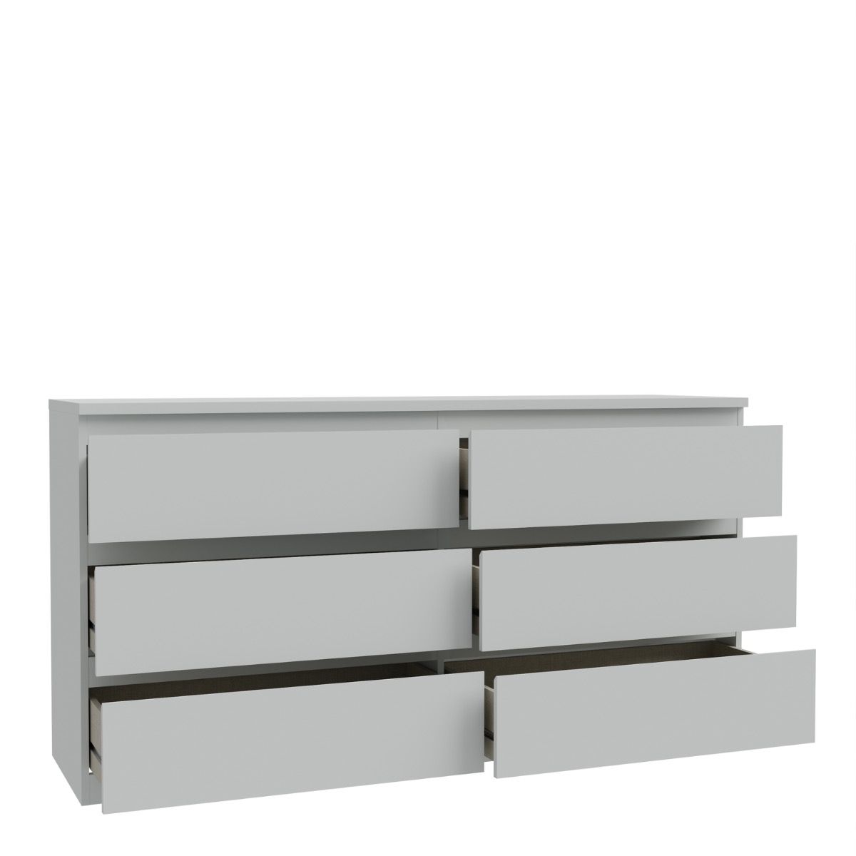 Edmore 6 Drawer Wide Chest of Drawers In Light Grey - Price Crash Furniture