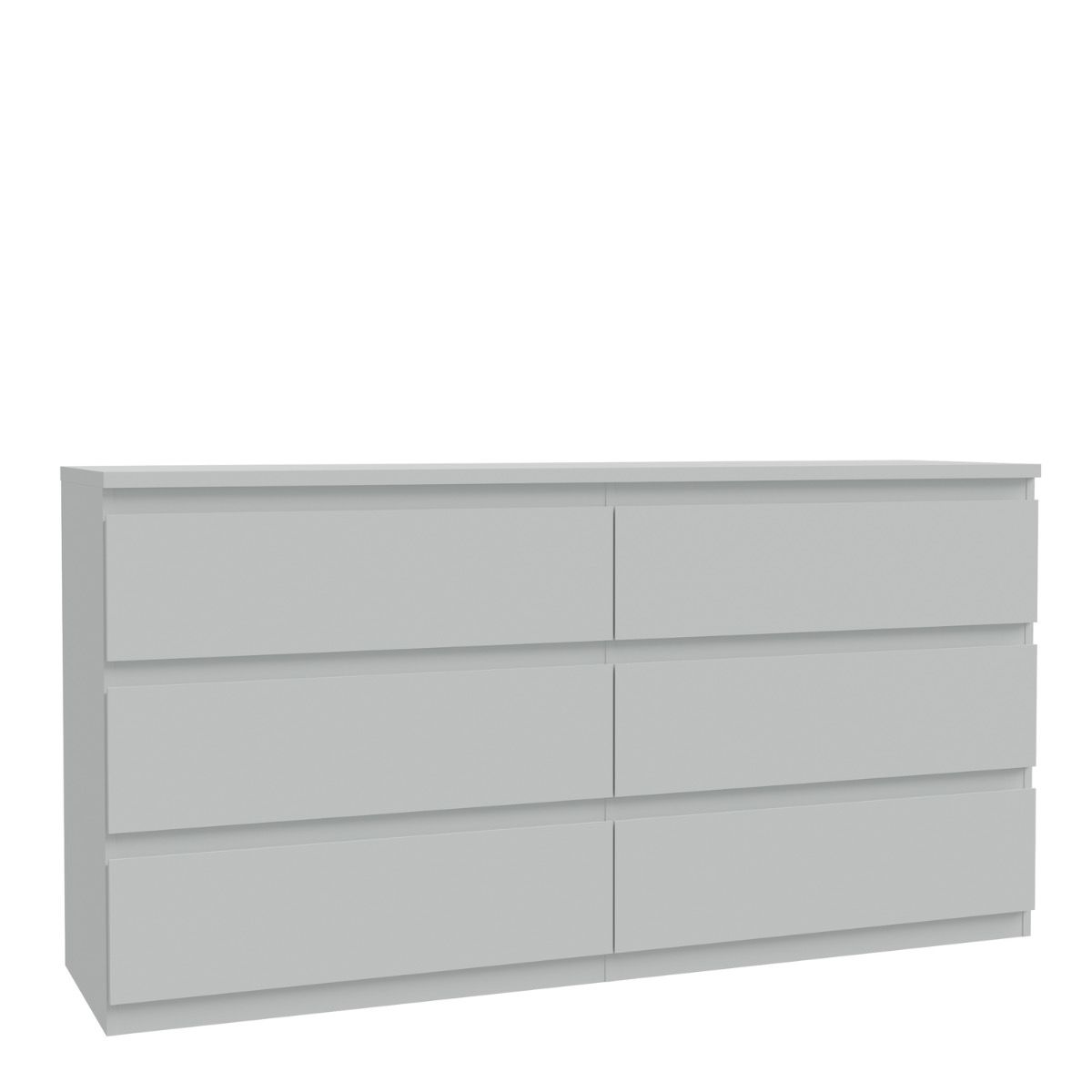 Edmore 6 Drawer Wide Chest of Drawers In Light Grey - Price Crash Furniture