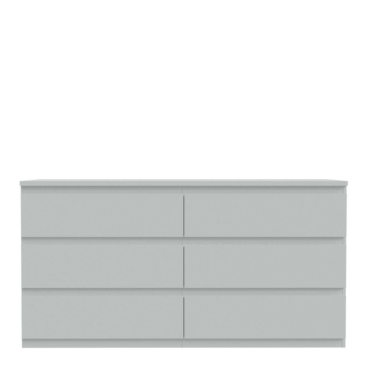 Edmore 6 Drawer Wide Chest of Drawers In Light Grey - Price Crash Furniture