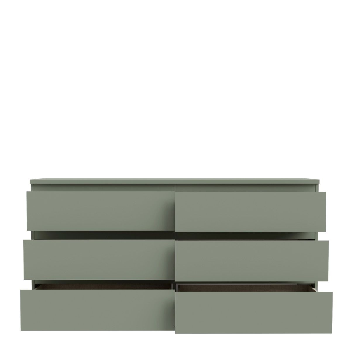 Edmore 6 Drawer Wide Chest of Drawers In Sage Green - Price Crash Furniture