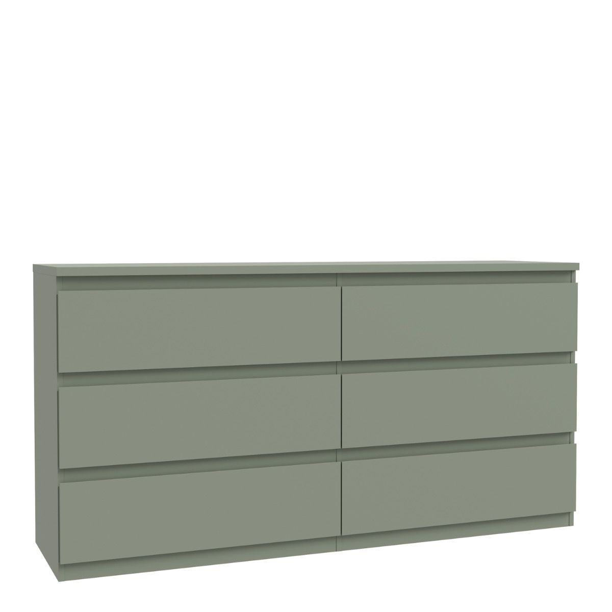 Edmore 6 Drawer Wide Chest of Drawers In Sage Green - Price Crash Furniture
