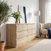 Edmore 6 Drawer Wide Chest Of Drawers In Sonoma Oak - Price Crash Furniture