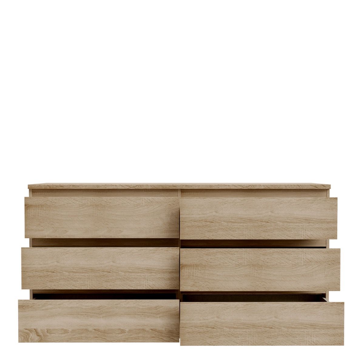 Edmore 6 Drawer Wide Chest Of Drawers In Sonoma Oak - Price Crash Furniture