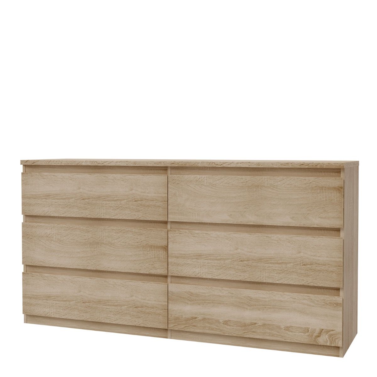 Edmore 6 Drawer Wide Chest Of Drawers In Sonoma Oak - Price Crash Furniture