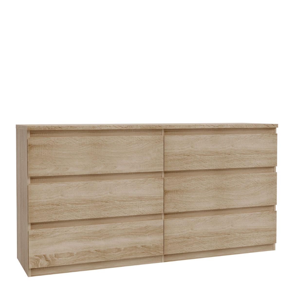 Edmore 6 Drawer Wide Chest Of Drawers In Sonoma Oak - Price Crash Furniture