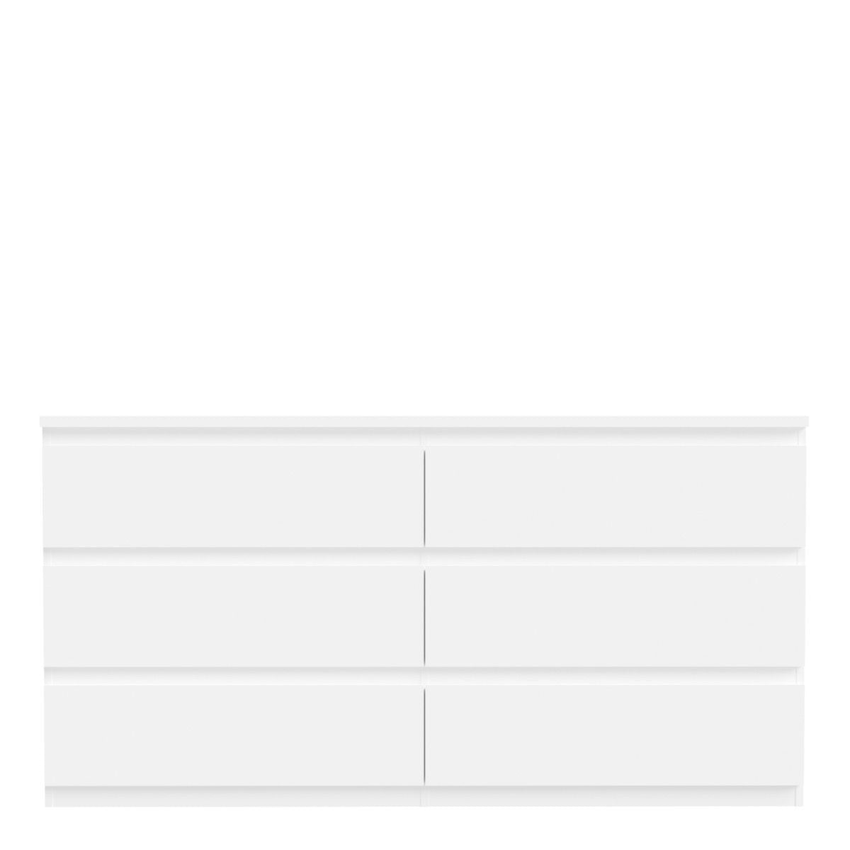 Edmore 6 Drawer Wide Chest of Drawers In White - Price Crash Furniture