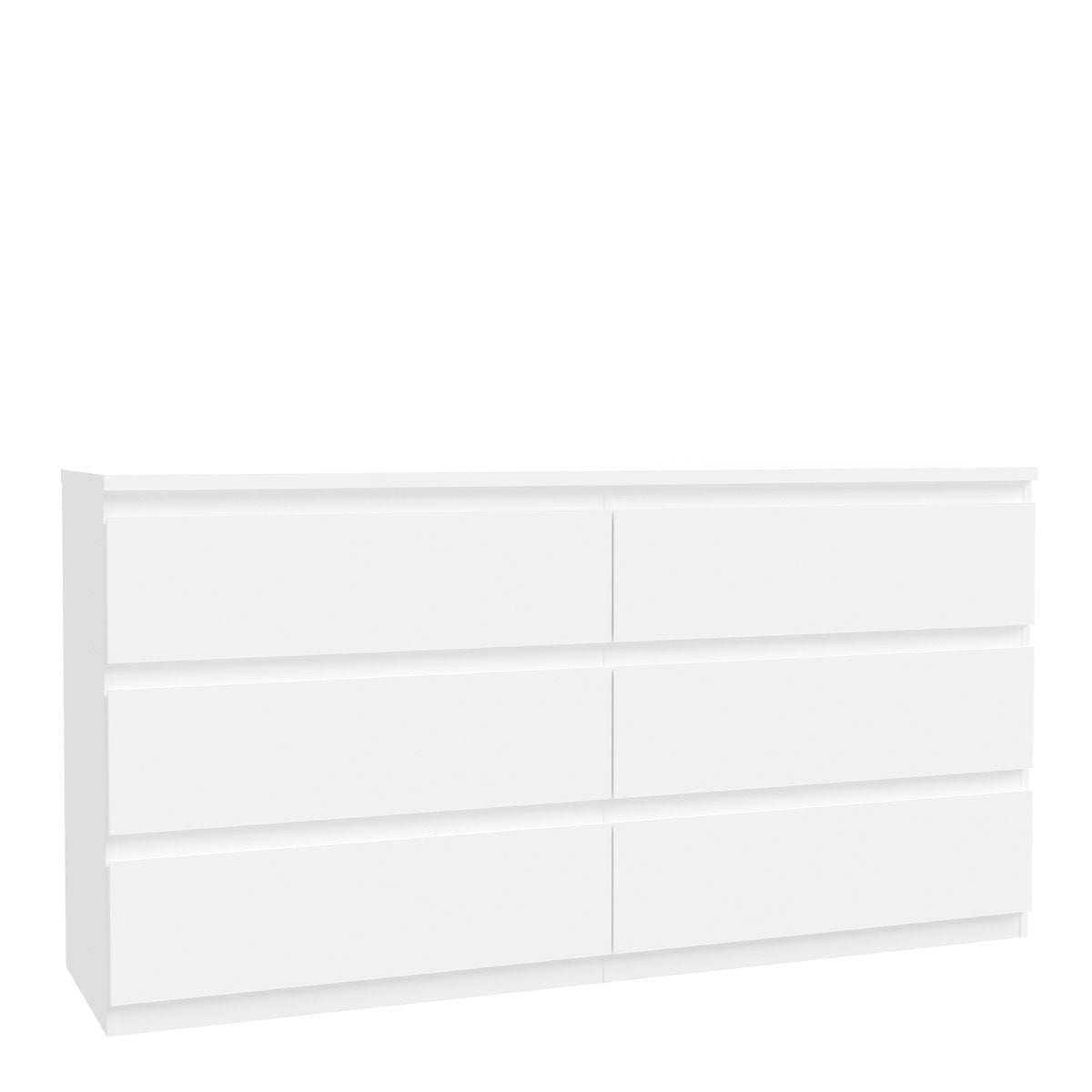 Edmore 6 Drawer Wide Chest of Drawers In White - Price Crash Furniture