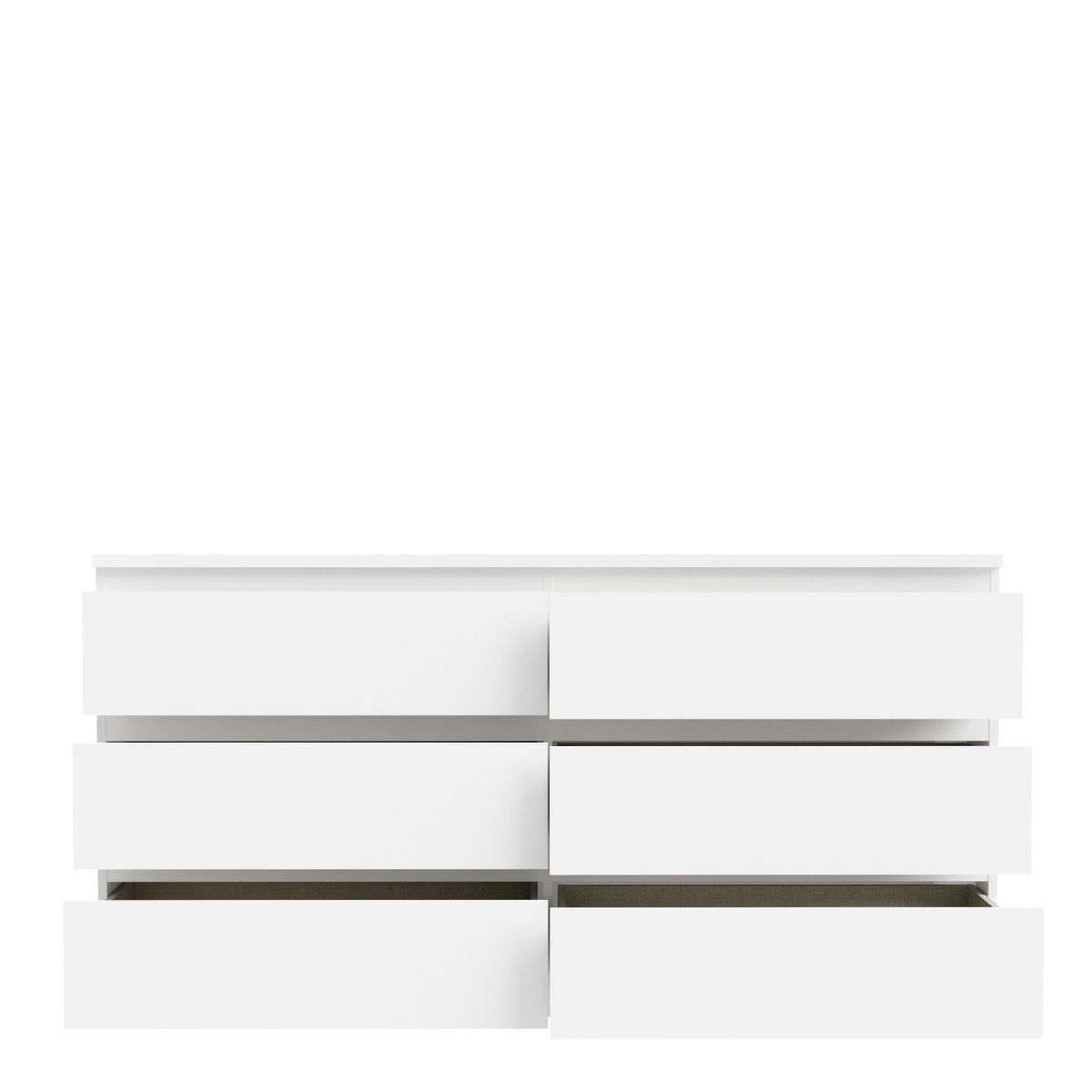 Edmore 6 Drawer Wide Chest of Drawers In White - Price Crash Furniture