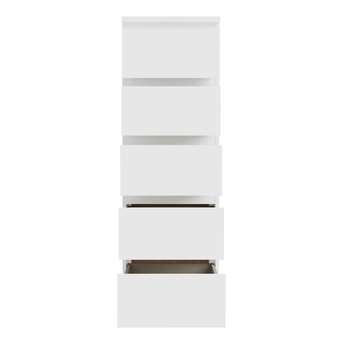 Edmore Tallboy 5 Drawer Tall Narrow Chest of Drawers In White - Price Crash Furniture