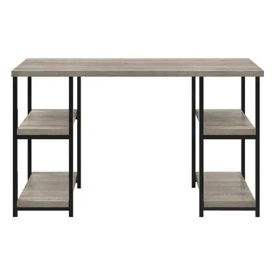 Elmwood Double Pedestal Laptop Desk in Distressed Grey Oak by Dorel - Price Crash Furniture