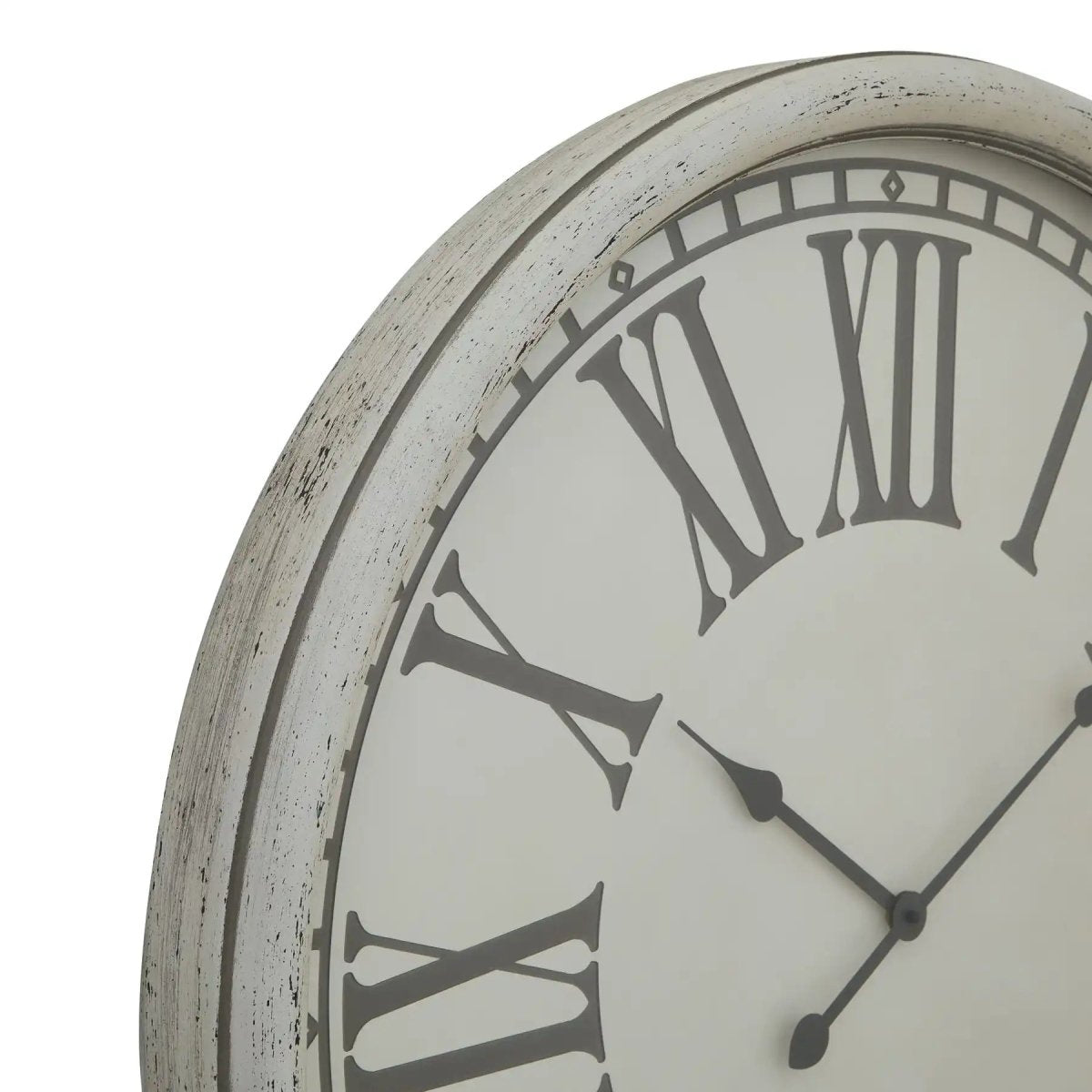 Embossed Wall Clock With Glass - Price Crash Furniture