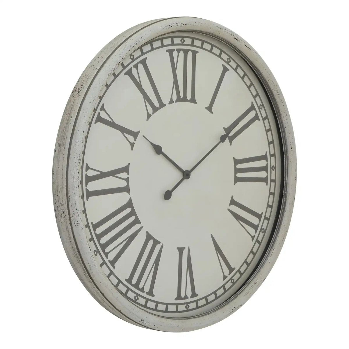 Embossed Wall Clock With Glass - Price Crash Furniture