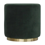 Emerald Velvet Footstool with Gold Base - Price Crash Furniture