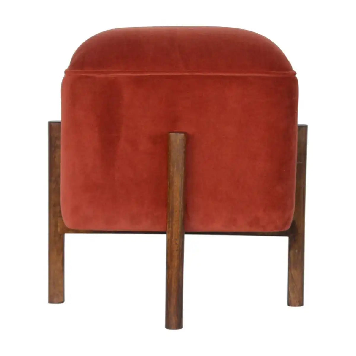 Emerald Velvet Footstool with Solid Wood Legs - Price Crash Furniture