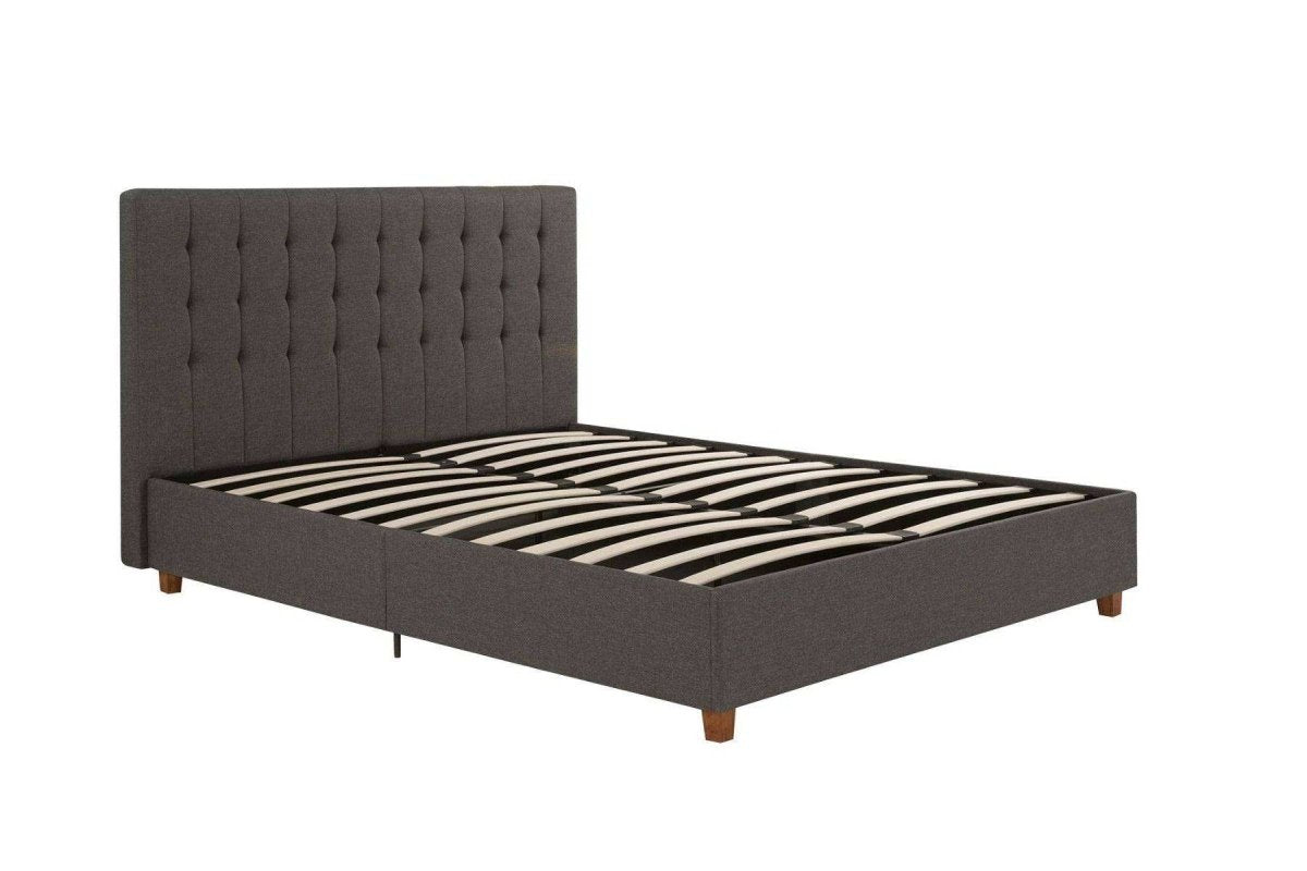 Emily Upholstered Double Bed in Grey by Dorel - Price Crash Furniture