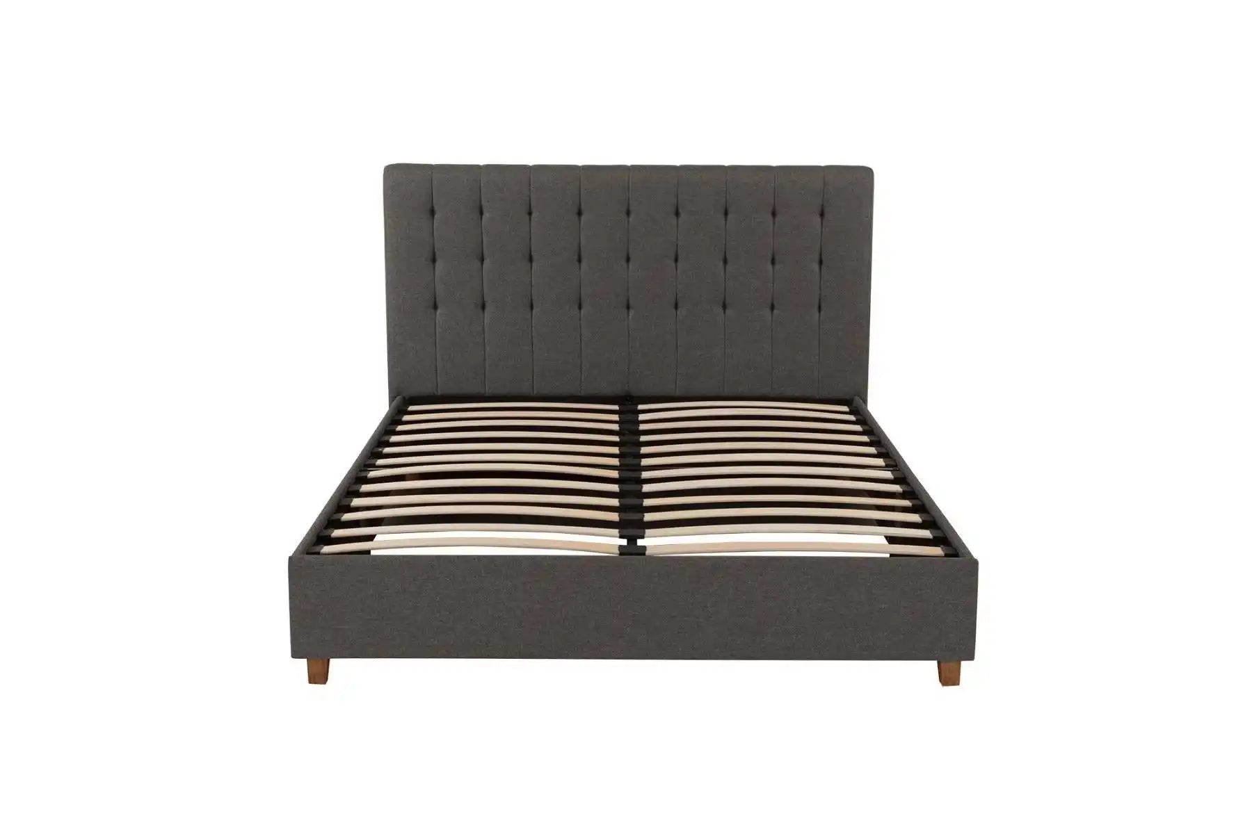 Emily Upholstered King Size Bed in Grey by Dorel - Price Crash Furniture