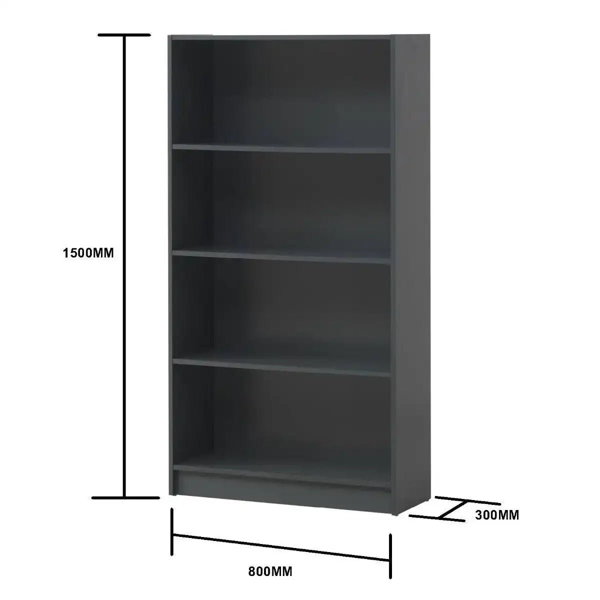 Essentials Bookcase Tall Wide in Dark Grey by TAD - Price Crash Furniture