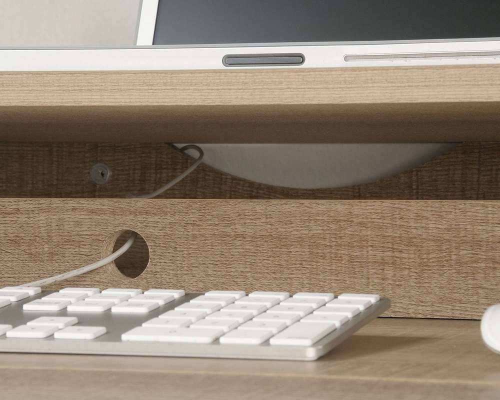 Essentials L - Shaped Desk in Summer Oak - Price Crash Furniture