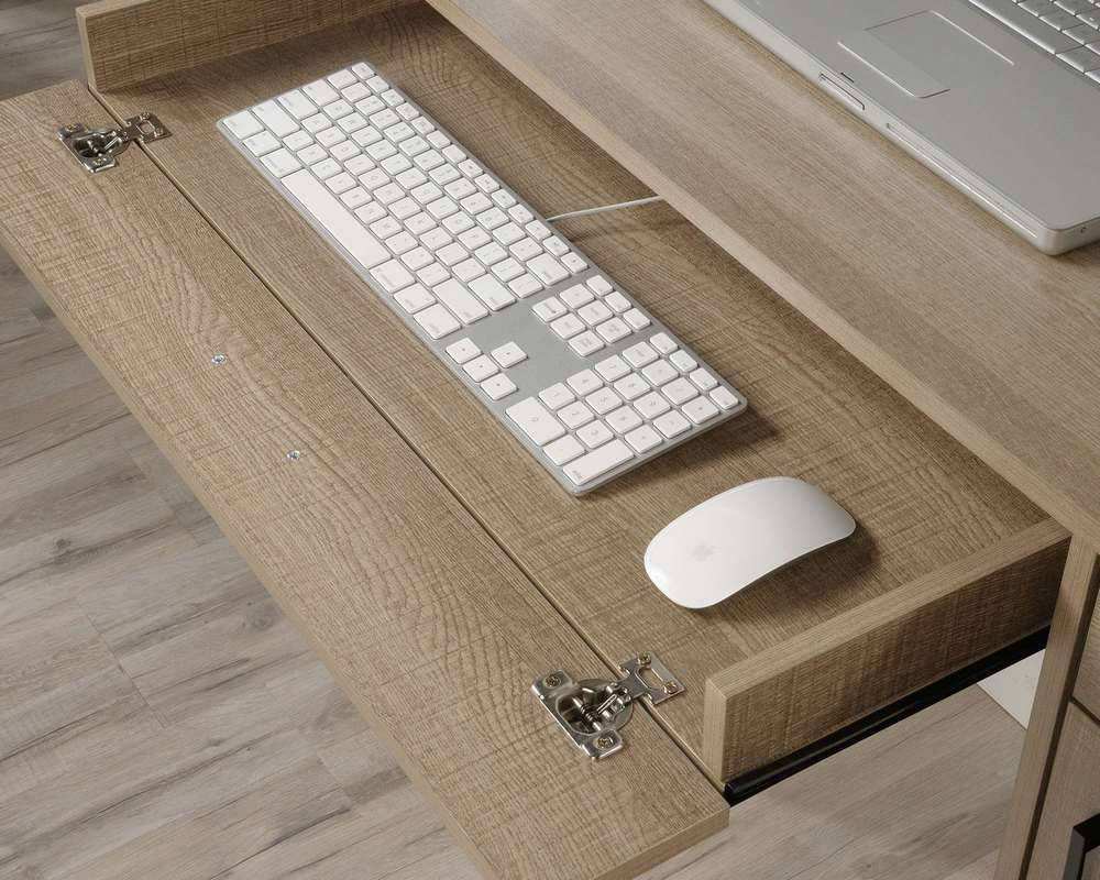 Essentials L - Shaped Desk in Summer Oak - Price Crash Furniture