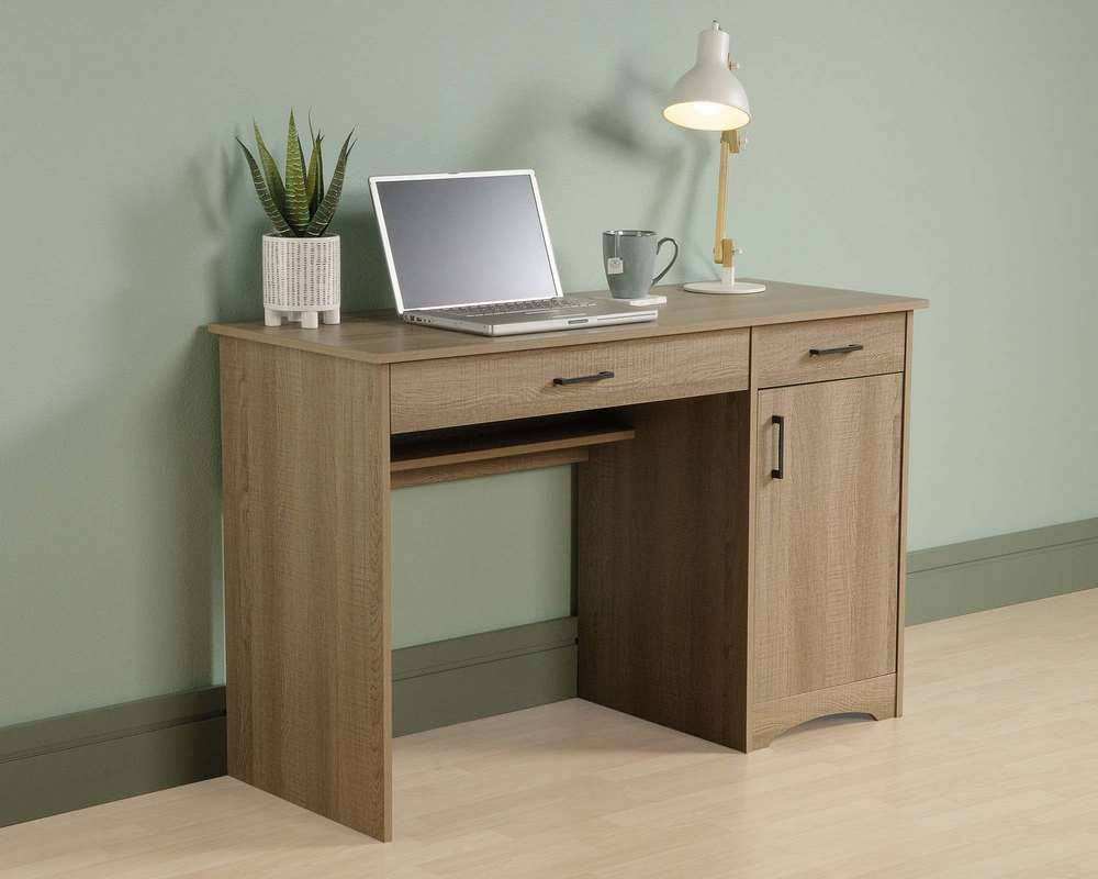 Essentials L - Shaped Desk in Summer Oak - Price Crash Furniture