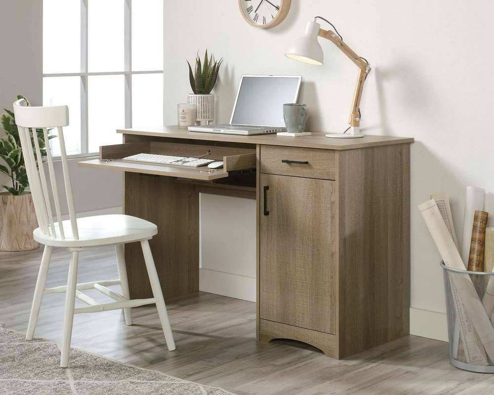 Essentials L - Shaped Desk in Summer Oak - Price Crash Furniture