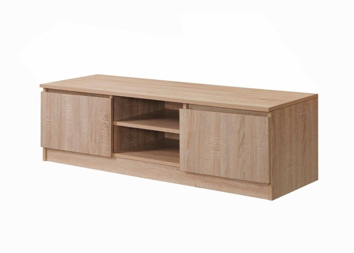 Essentials Turin TV Cabinet Stand in Dark Wenge Oak by TAD - Price Crash Furniture