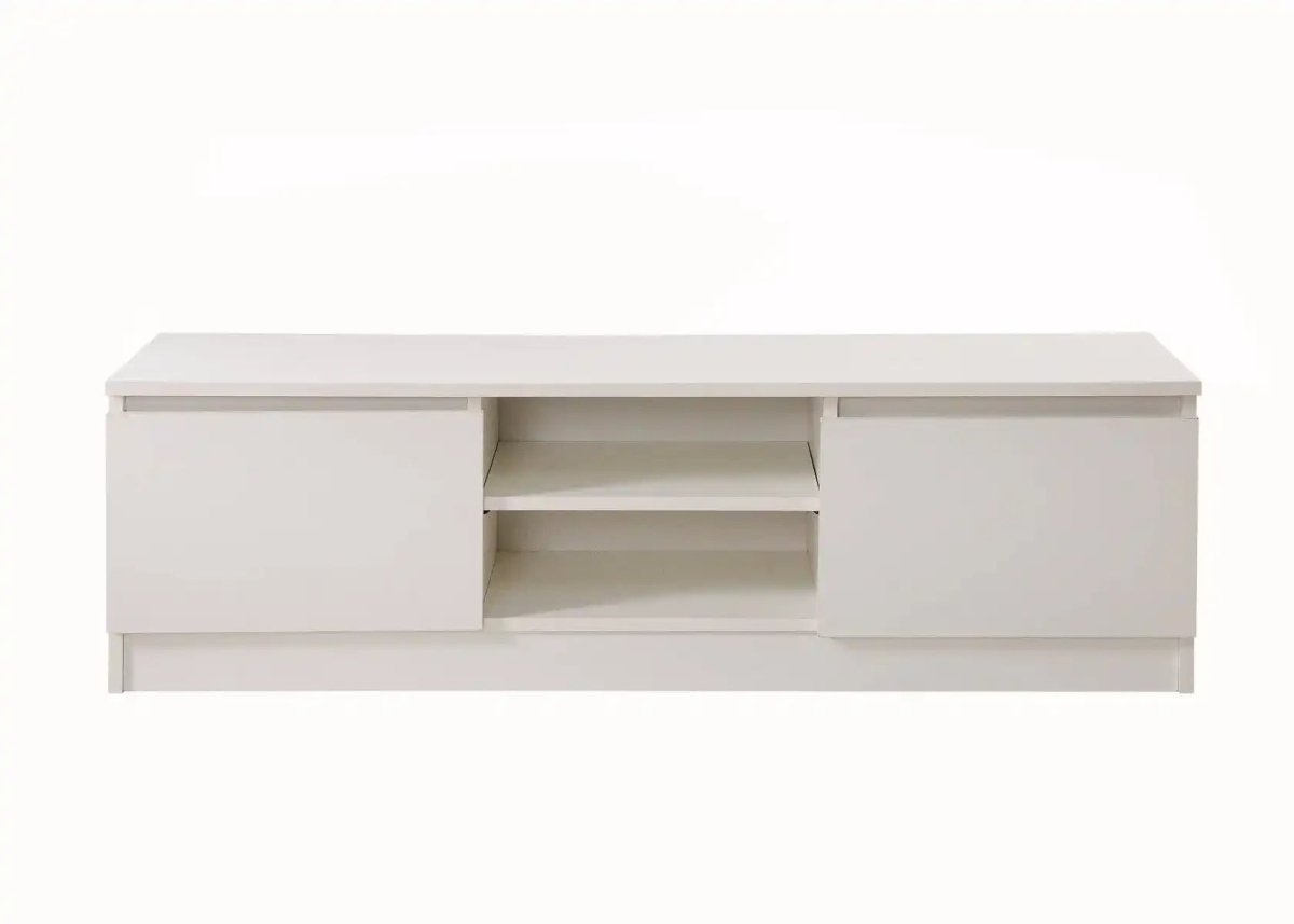 Essentials Turin TV Cabinet Stand in White by TAD - Price Crash Furniture