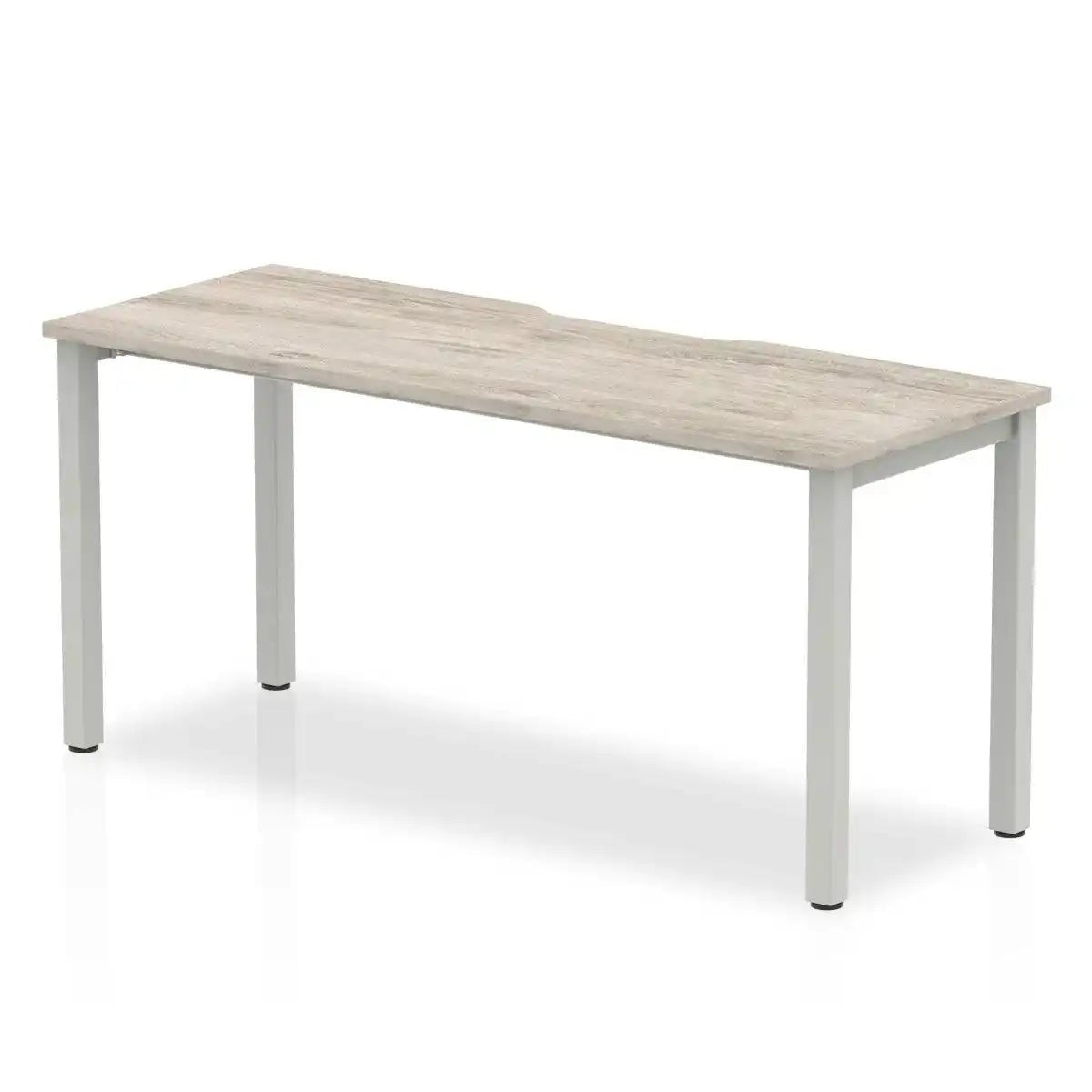 Evolve Plus Single Starter Desk Oak Top Silver Frame