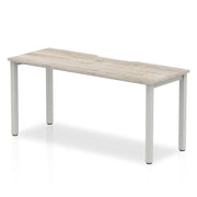 Evolve Plus Single Starter Desk with Grey Oak Top and Silver Frame - Price Crash Furniture