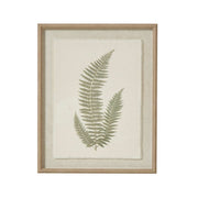Fern Art On Texture - Torn Paper With Beaded Frame - Price Crash Furniture