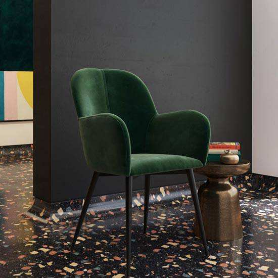 Fitz Velvet Accent and Bedroom Chair in Green by Dorel - Price Crash Furniture