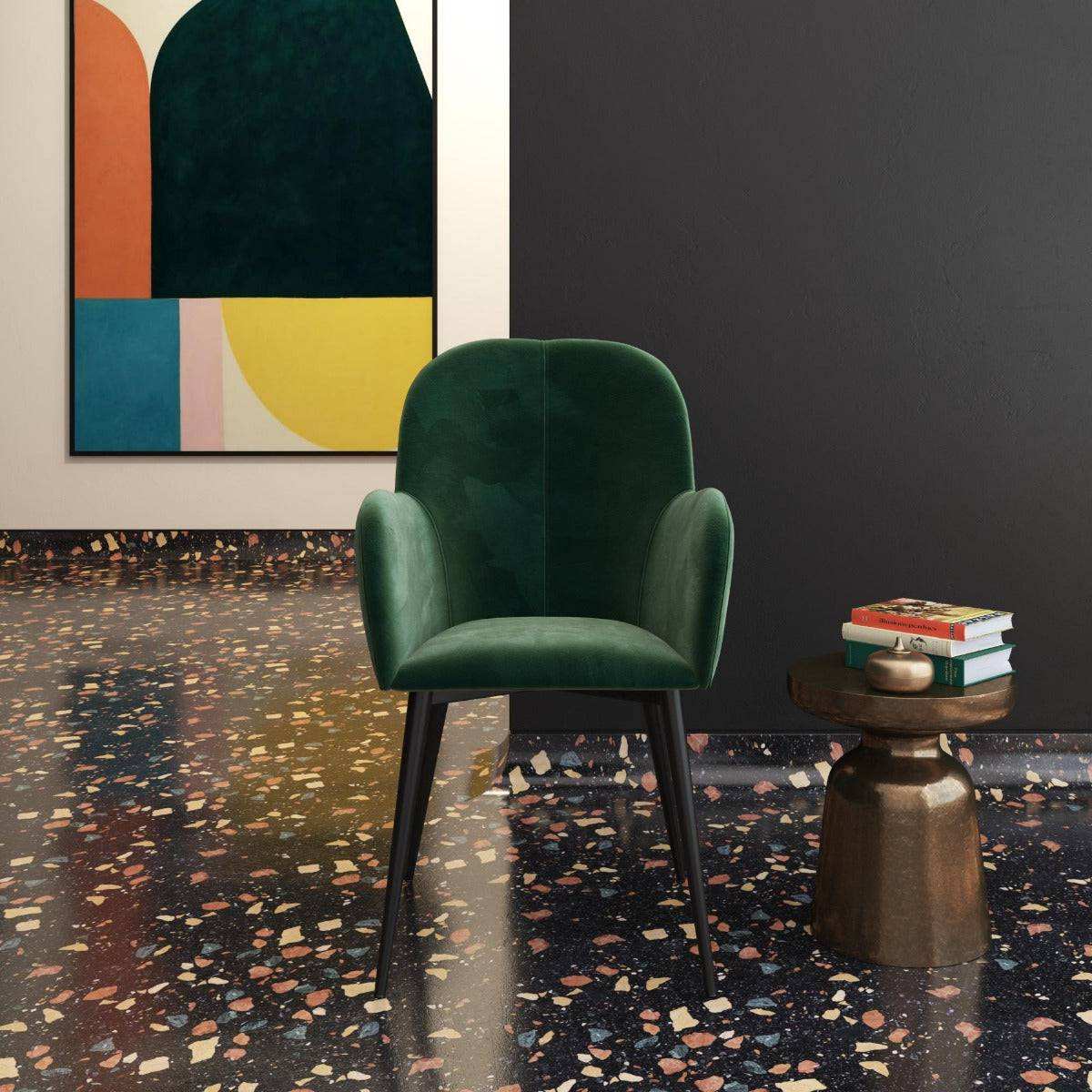 Fitz Velvet Accent and Bedroom Chair in Green by Dorel - Price Crash Furniture