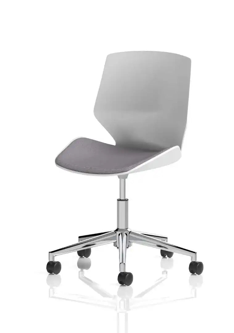 Florence 5 Star Base White Frame Fabric Visitor Chair - Price Crash Furniture