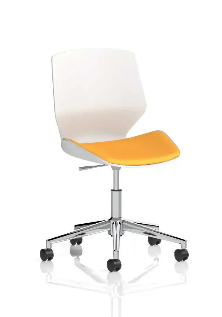 Florence 5 Star Base White Frame Fabric Visitor Chair - Price Crash Furniture