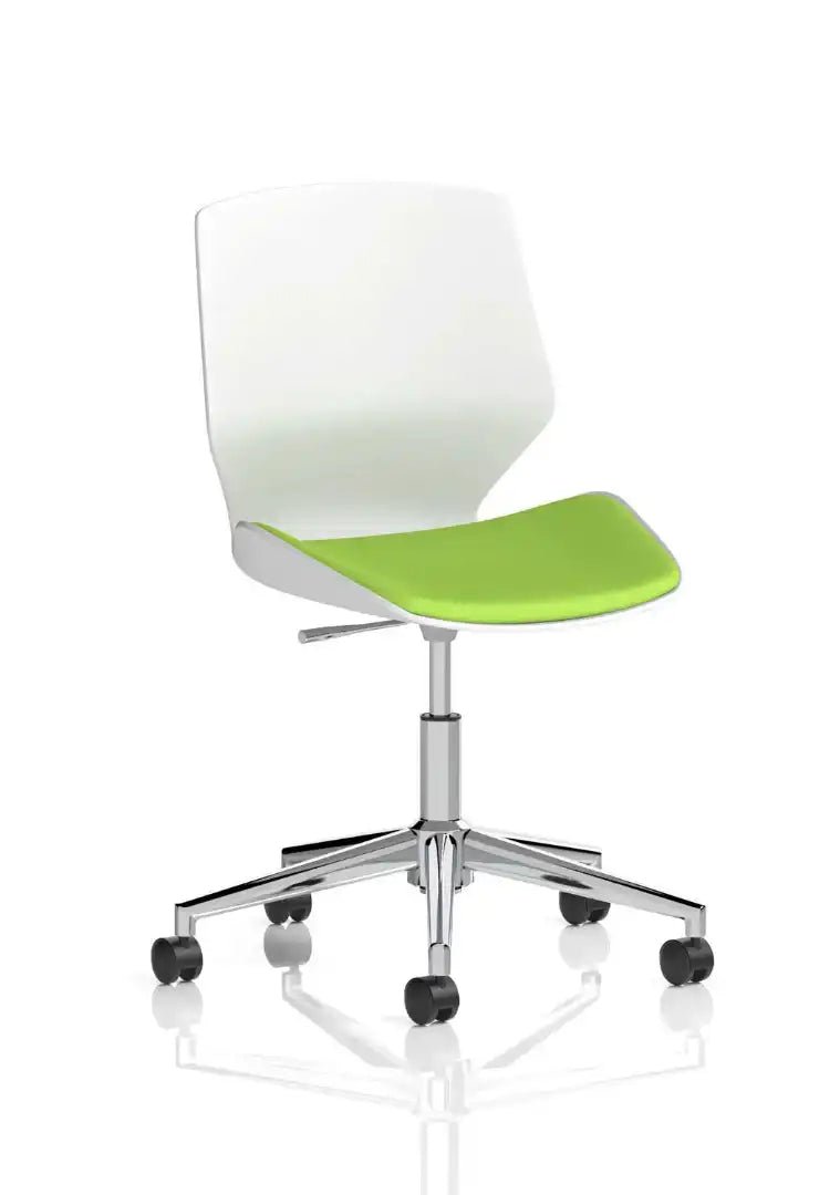 Florence 5 Star Base White Frame Fabric Visitor Chair - Price Crash Furniture